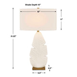 Palm Leaf Table Lamp - White by Uttermost - View 9
