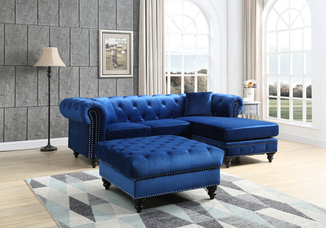 Nola G0351B-SC Sofa Chaise (Without Ottoman) , NAVY BLUE - sold by Home Elegance USA