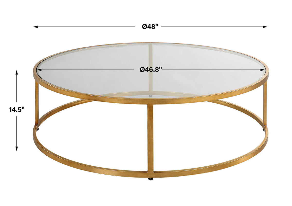 Radius Modern Circular Coffee Table - Gold by Uttermost - View 8