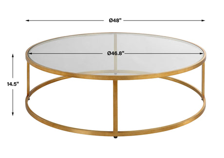 Radius Modern Circular Coffee Table - Gold by Uttermost - View 8
