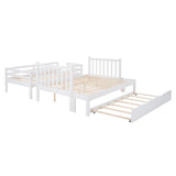 Twin over Full Bunk Bed with Twin Size Trundle (White)(OLD SKU :LT000025AAK) - sold by Home Elegance USA