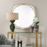 Estella Round Mirror - Gold / White by Uttermost - View 2