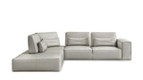 Lamod Italia Hollywood - Italian Light Grey Leather LAF Chaise Sectional Sofa - Home Elegance USA