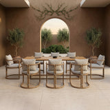 Malta - Outdoor Light Grey + Teak Dining Set - View Image 1