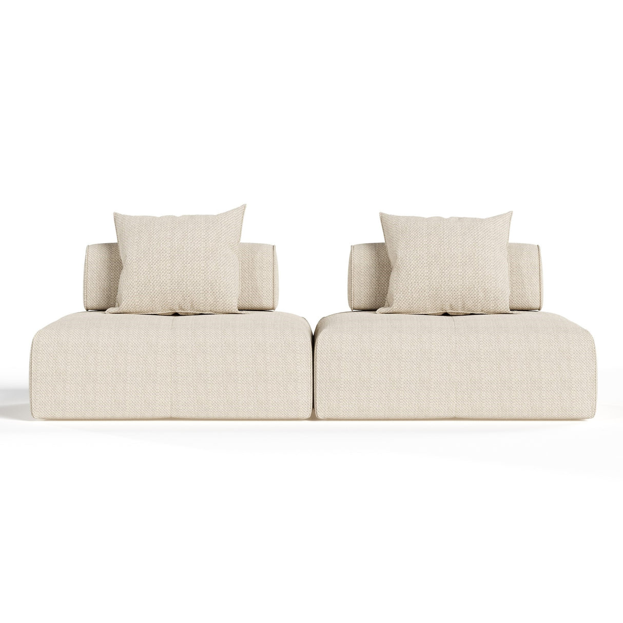 Mondo - Modern Modular Beige Fabric Sectional Sofa-2-Piece Sectional - View Image 1