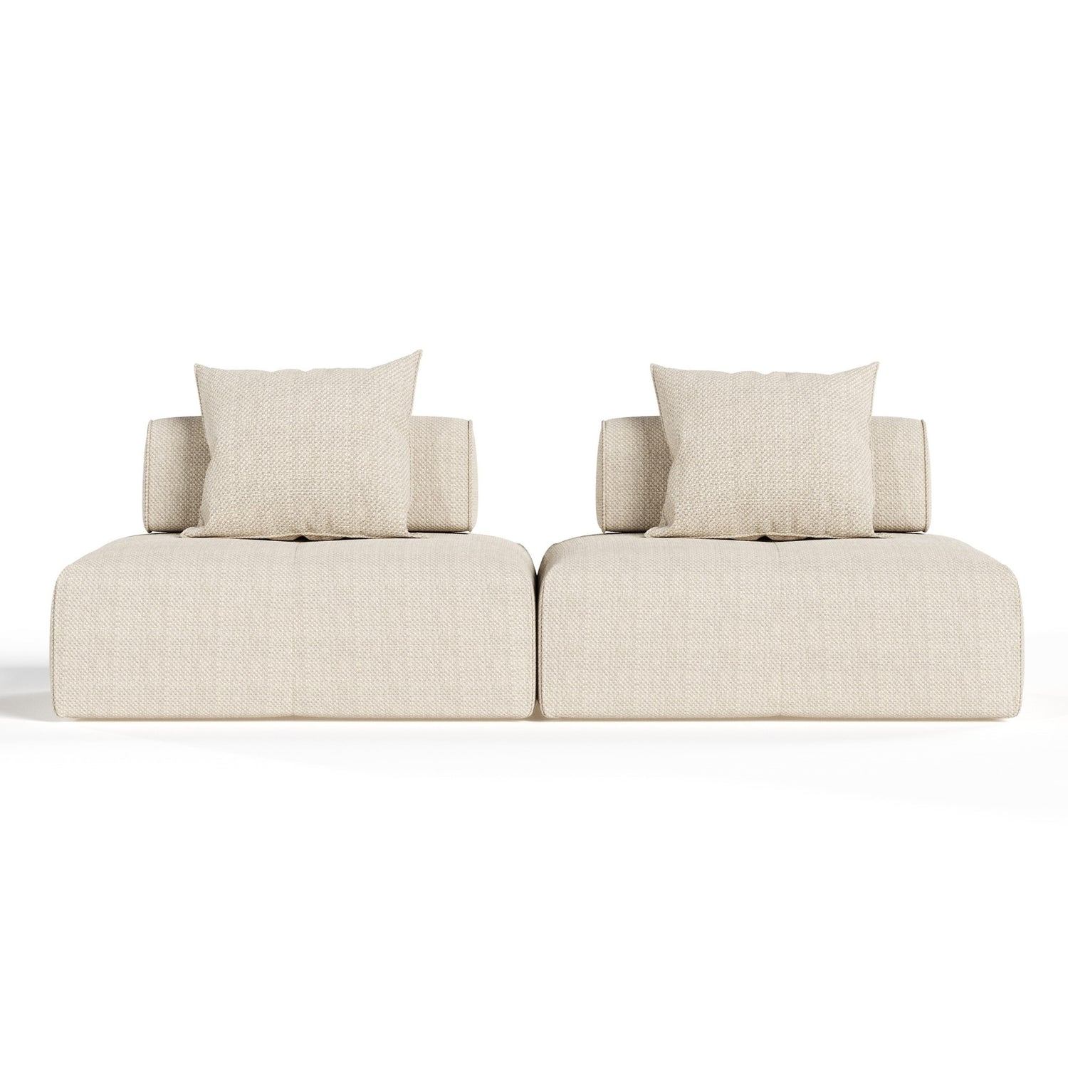 Mondo - Modern Modular Beige Fabric Sectional Sofa-2-Piece Sectional - View Image 1