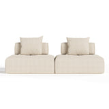 Mondo - Modern Modular Beige Fabric Sectional Sofa-2-Piece Sectional - View Image 1