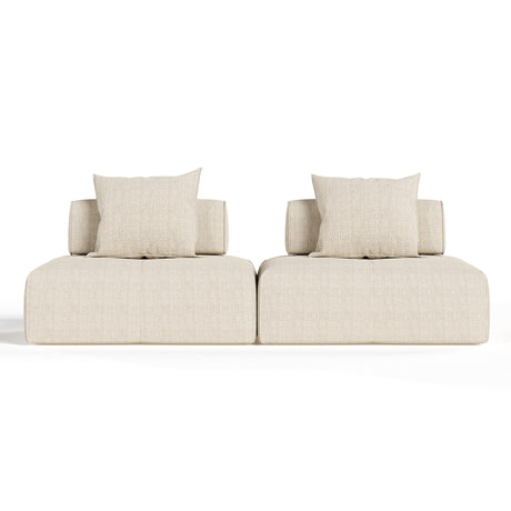 Mondo - Modern Modular Beige Fabric Sectional Sofa-2-Piece Sectional - View Image 1