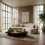 Spiro - Modern Beige Fabric Curved Sectional Sofa - View Image 1