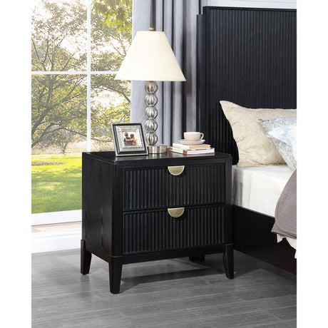 Mason Black 2-drawer Nightstand