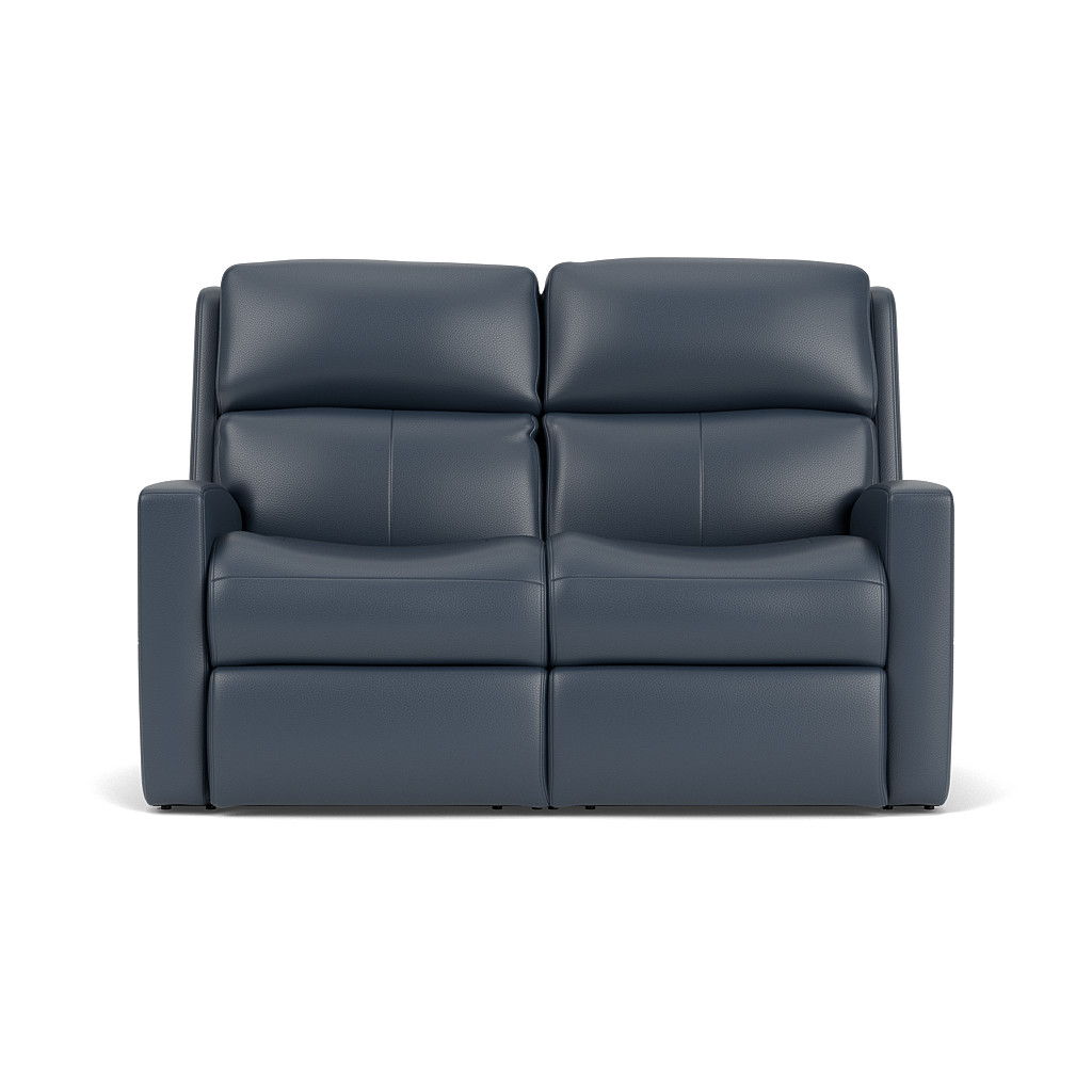 Catalina Transitional Leather Power Reclining Loveseat, Power Headrests | Flexsteel