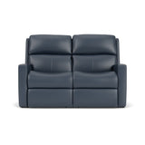 Catalina Transitional Leather Power Reclining Loveseat, Power Headrests | Flexsteel