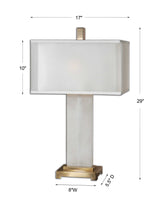 Athanas Alabaster Lamp - White / Yellow by Uttermost - View 4