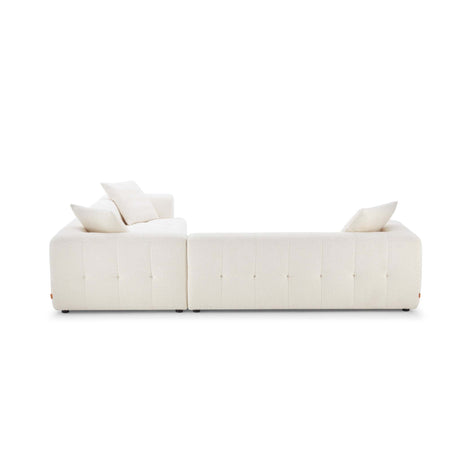 Kaynes Ivory Boucle Corner Sofa with Durable Upholstery and Solid Wood Legs - sold by Home Elegance USA