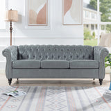 84.65" Rolled Arm Chesterfield 3 Seater Sofa. | Home Elegance USA