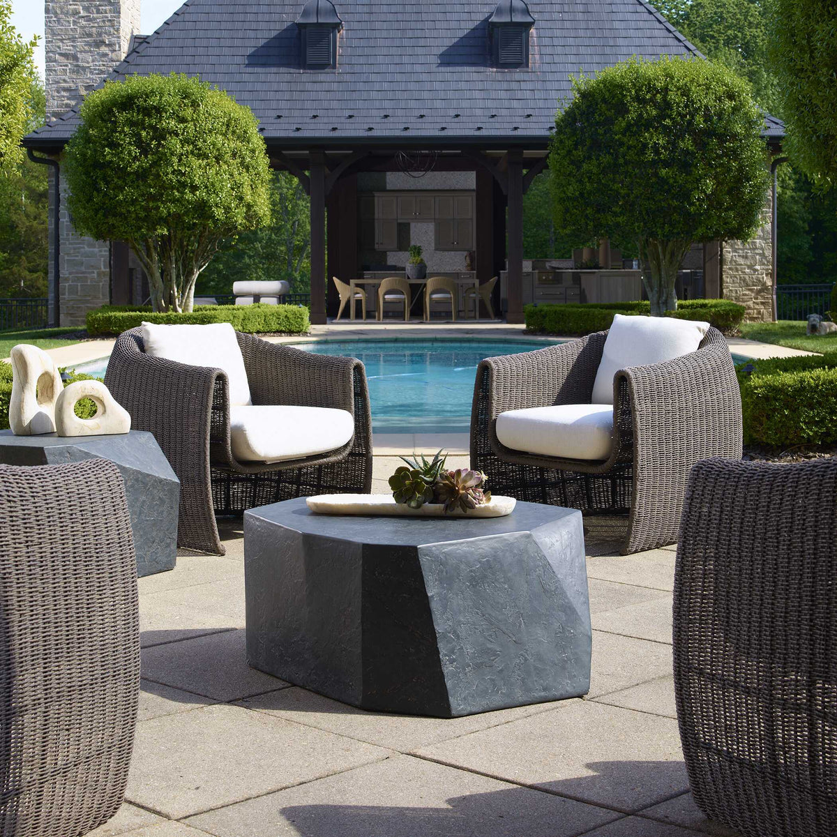 Parra Outdoor Coffee Table Slate - Black by Uttermost - View 2