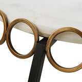 Chainlink Marble Side Table - White by Uttermost - View 7