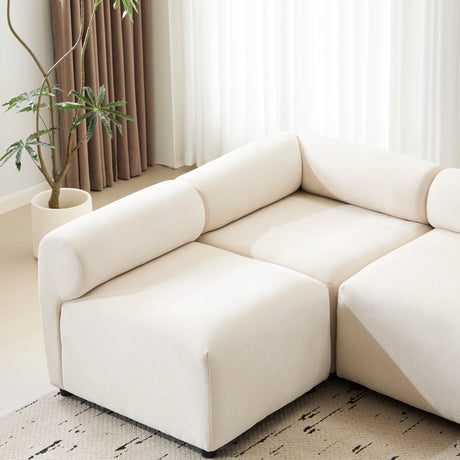 Evelyn 83 in.4-Piece L Shaped Modular Free Combination Sectional Chenille Sofa Couch for Living Rooms - sold by Home Elegance USA