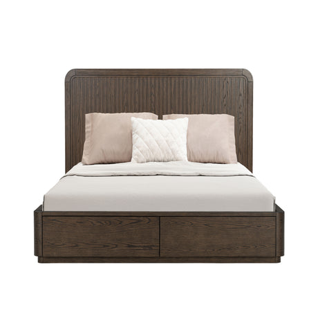 Athens Queen Panel Storage Bed - Dark Brown | Flexsteel