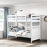 Bunk Bed Twin Over Twin White Finish Sturdy Wood Frame Guard Rails Youth Bedroom Furniture 1pc - sold by Home Elegance USA