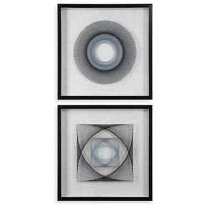 String Duet Geometric Art (Set of 2) - Black / Blue by Uttermost - View 1