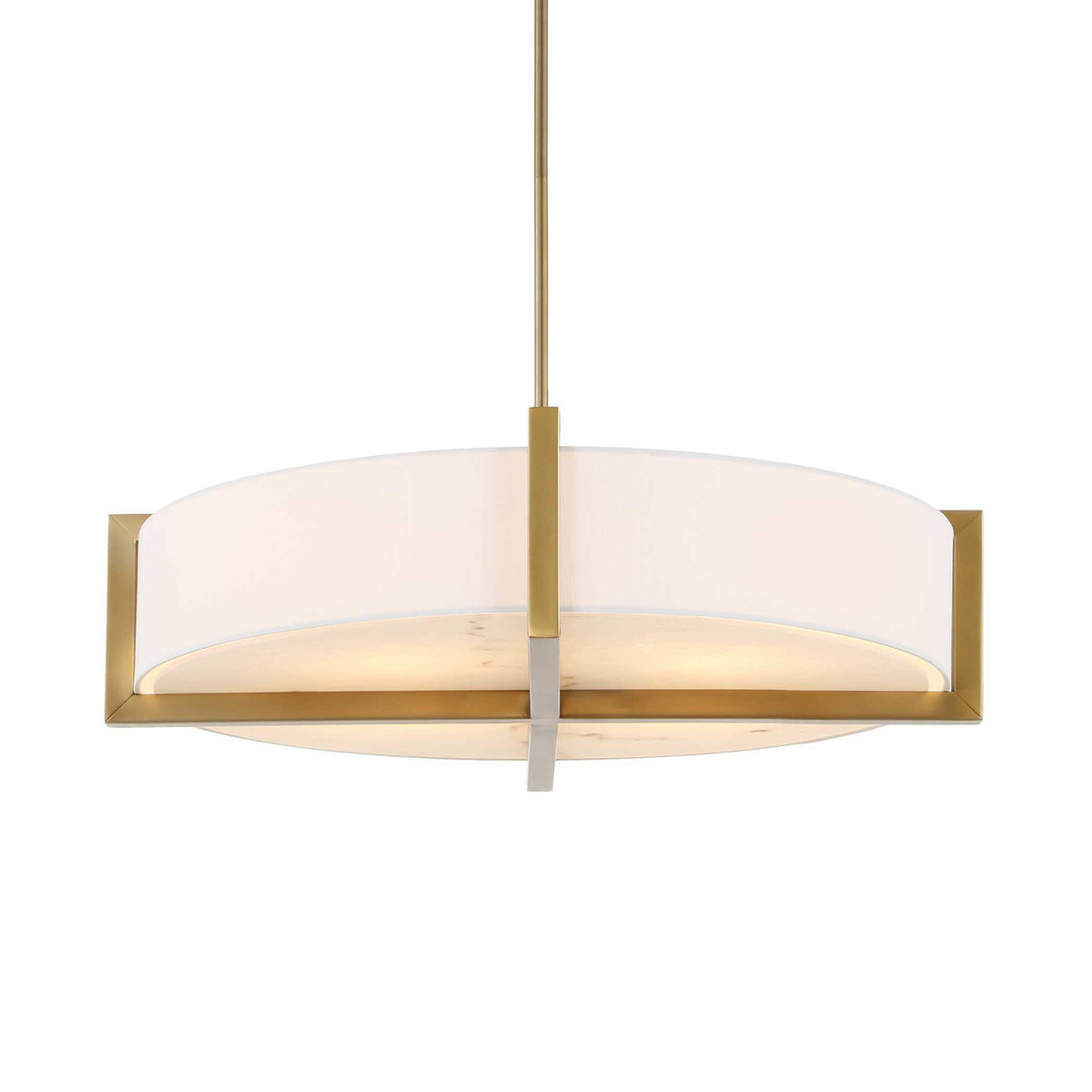 Cresson 4 Light Drum Pendant White / Gold - Gold / White by Uttermost - View 11
