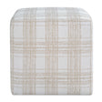Joie Porcelain Plaid Ottoman - White by Uttermost - View 1