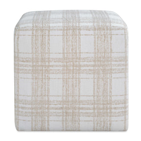 Joie Porcelain Plaid Ottoman - White by Uttermost - View 1