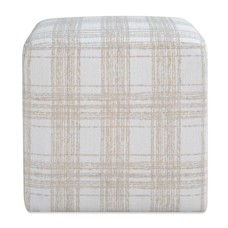 Joie Porcelain Plaid Ottoman - White by Uttermost - View 1