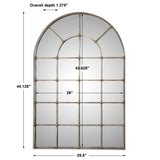 Barwell Arch Window Mirror - Silver by Uttermost - View 6