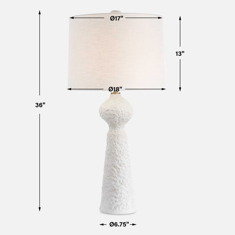 Sonata Textured Table Lamp - White by Uttermost - View 8