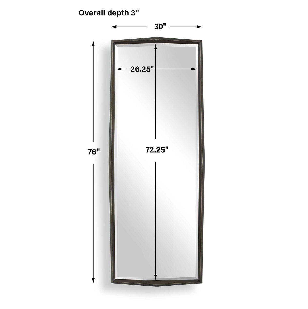 On Point Tall Mirror Bronze - Black by Uttermost - View 6