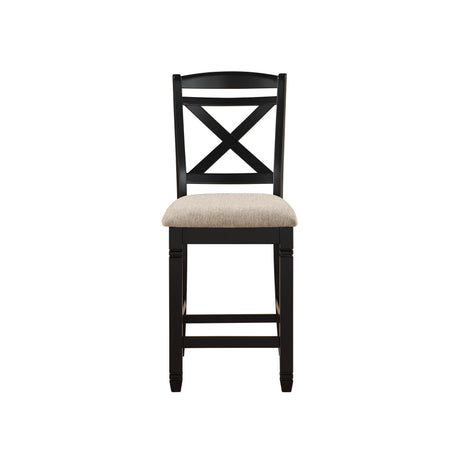 7 Piece Counter Height Table Set In Natural And Black | Homelegance - sold by Home Elegance USA