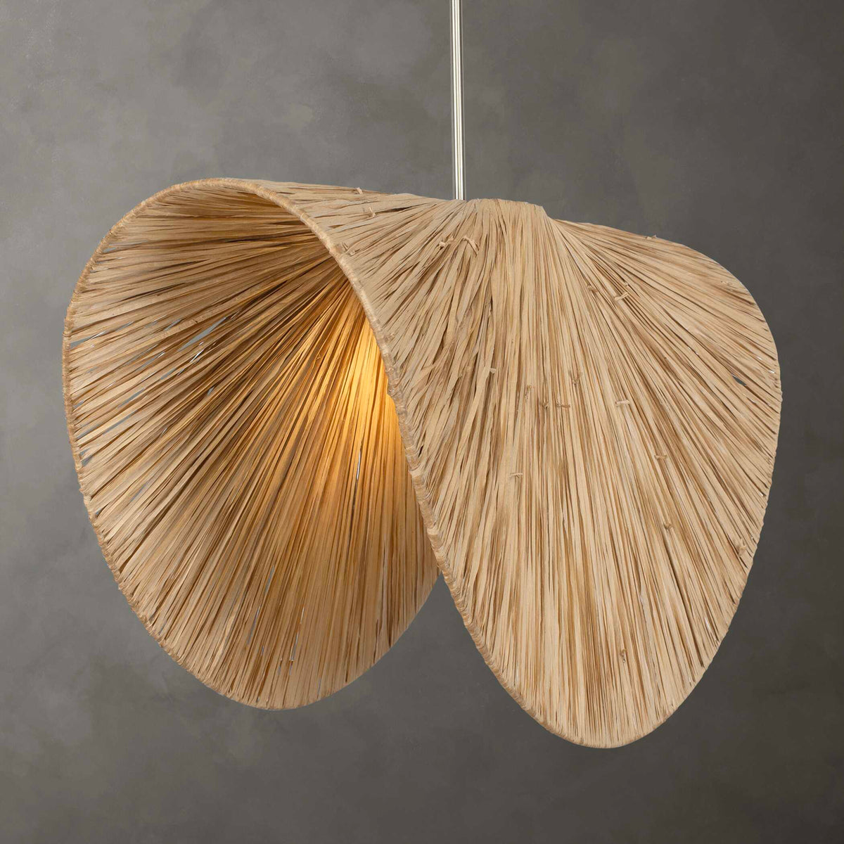 Bend 1 Light Raffia Pendant - Light Brown by Uttermost - View 2
