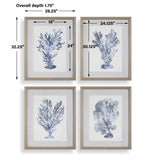 Shibori Coral Framed Prints (Set of 4) - Light Gray by Uttermost - View 7