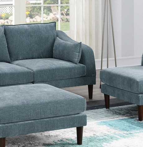 Beautiful 5pcs Modular Sectional Set 2x One Arm Chairs 2x Armless Chair 1x Ottoman Living Room Furniture Mineral Color Morgan Fabric - sold by Home Elegance USA