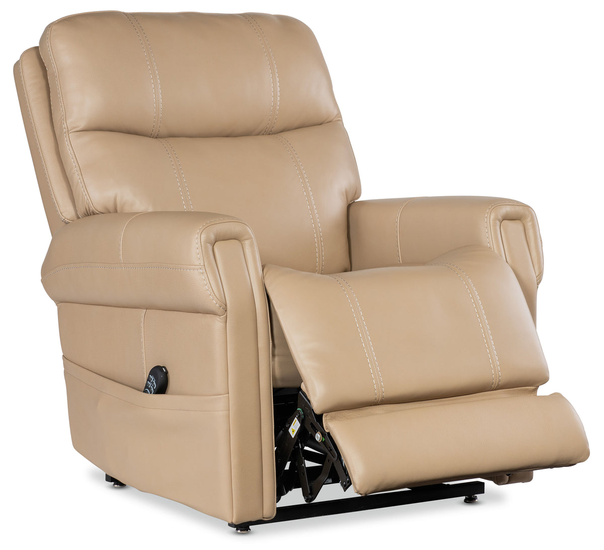 Carroll Power Recliner With Power Headrest, Lumbar & Lift - Beige by Hooker Furniture - View 10