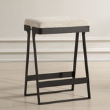 Hover Iron Counter Stool - Black / White by Uttermost - View 2