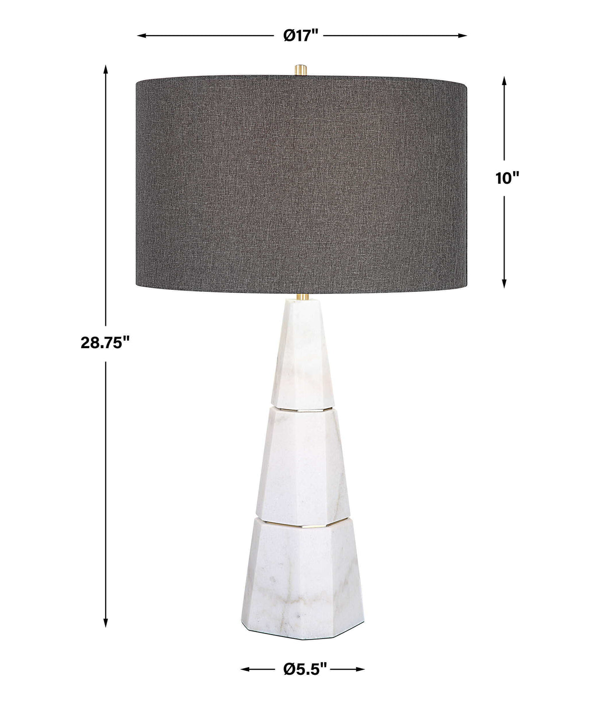 Citadel Marble Table Lamp - Dark Gray / White by Uttermost - View 9