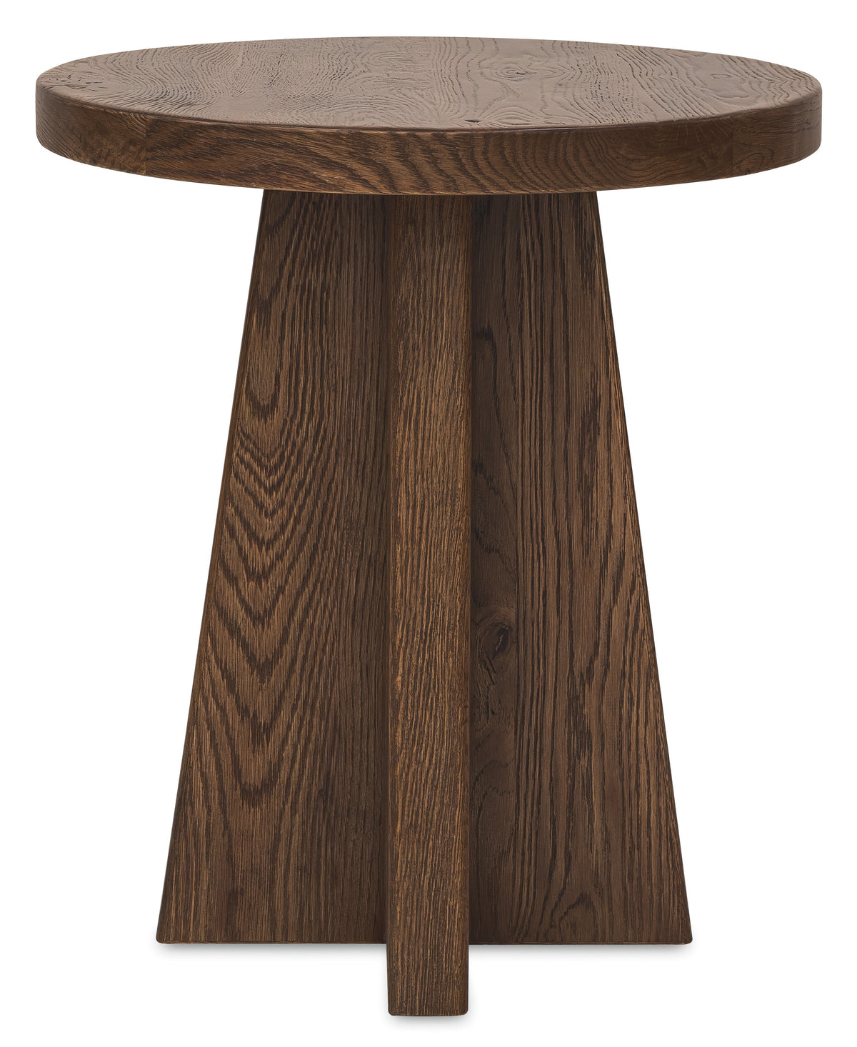 Driftwood Round End Table Worn Saddle - Dark Brown by Hooker Furniture - View 2