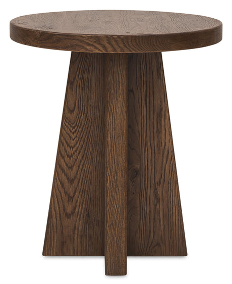 Driftwood Round End Table Worn Saddle - Dark Brown by Hooker Furniture - View 2