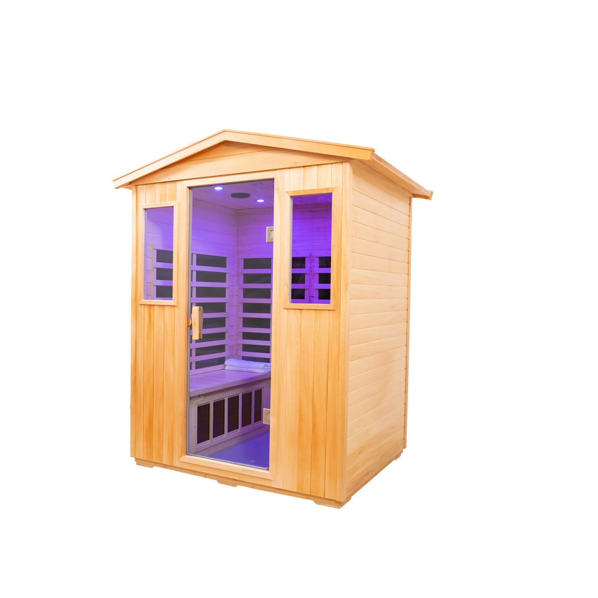 Four person Basswood Far-infrared outdoor sauna room - Home Elegance USA