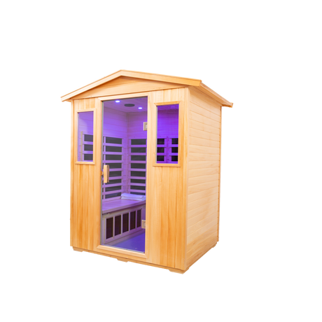 Four person Basswood Far-infrared outdoor sauna room - Home Elegance USA