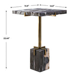 Rowman Petrified Wood Accent Table - Bronze / Dark Brown by Uttermost - View 10