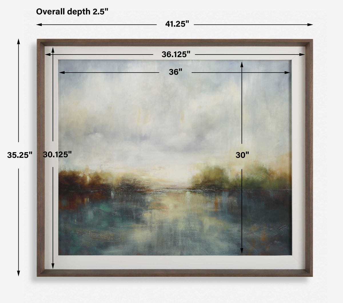 Blue Reverie Framed Abstract Lake Print - Light Brown by Uttermost - View 9