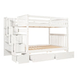 Full Over Full Bunk Bed with Shelves and 6 Storage Drawers, White(Old SKU:LT000046AAK) - sold by Home Elegance USA