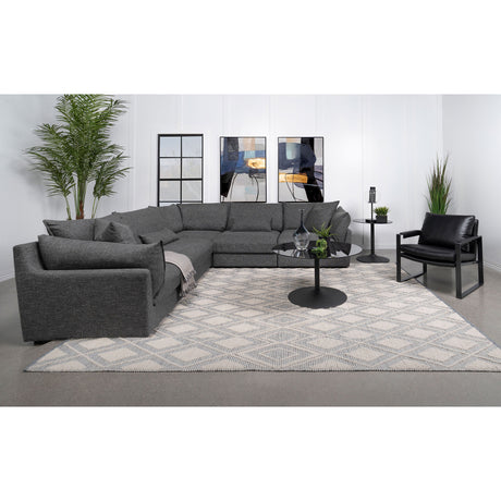 Tomasina Black 5-Piece Modular Sectional Sofa - sold by Home Elegance USA