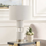 Maliyah Linen Table Lamp - White by Uttermost - View 3