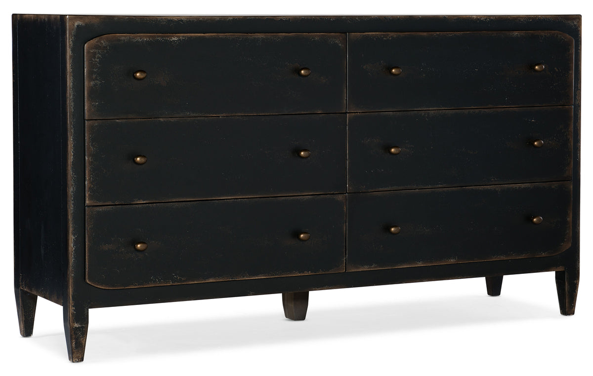 Ciao Bella 6-Drawer Dresser - Black by Hooker Furniture - View 1