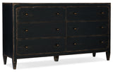 Ciao Bella 6-Drawer Dresser - Black by Hooker Furniture - View 1